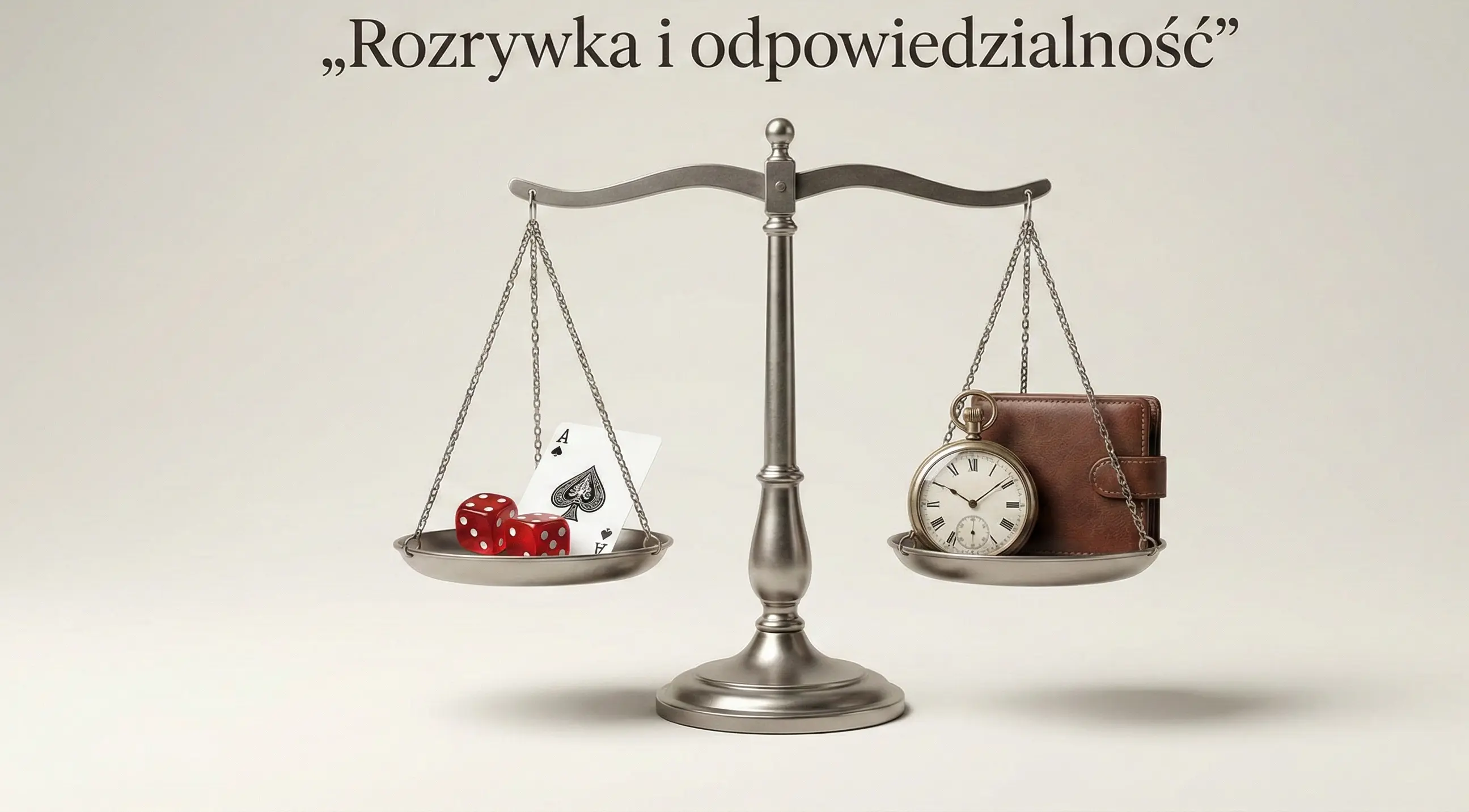 Waga symbolizująca r&oacute;wnowagę między rozrywką a odpowiedzialnym graniem