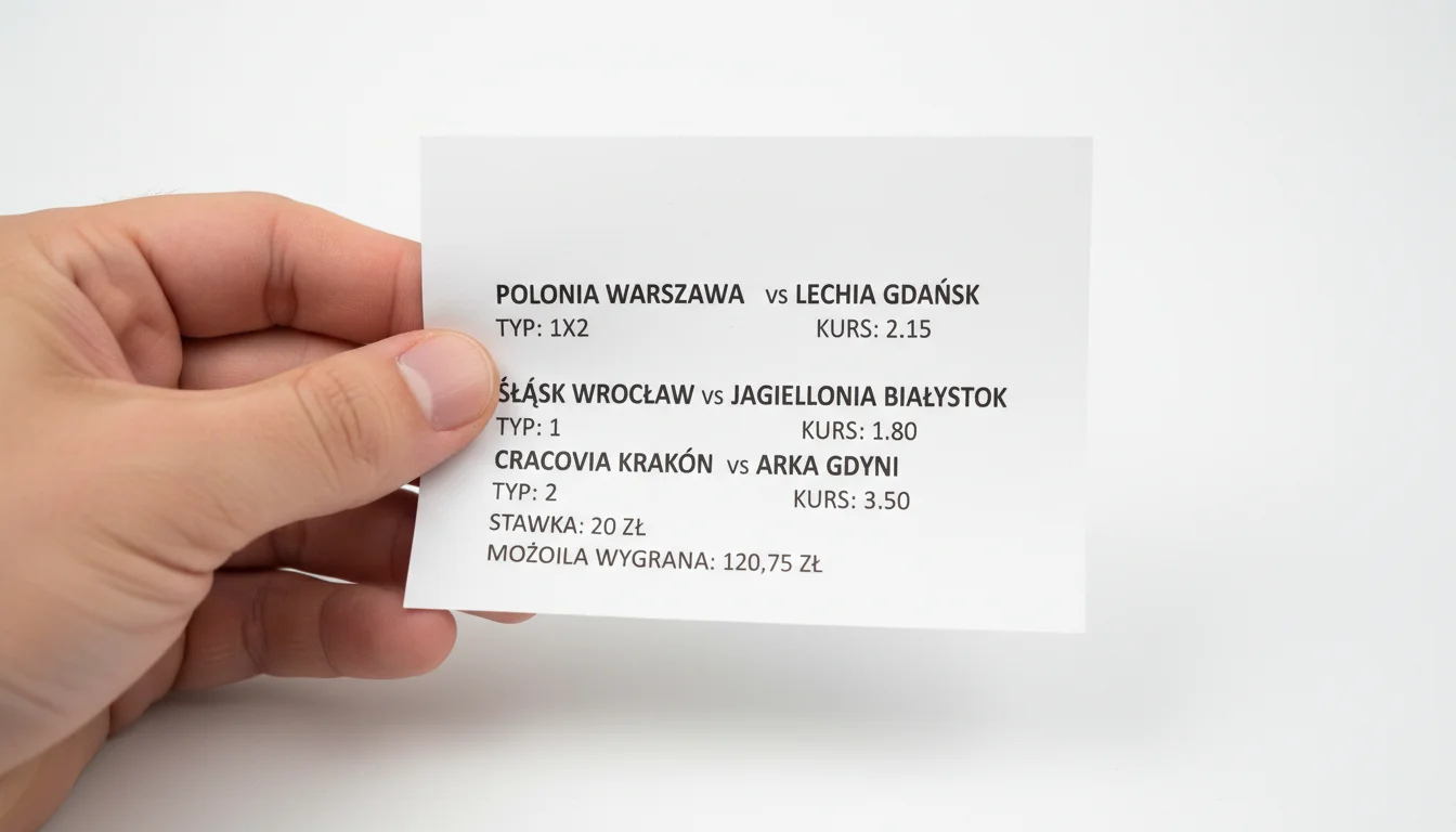 Kupon zakład&oacute;w sportowych z trzema meczami piłkarskimi