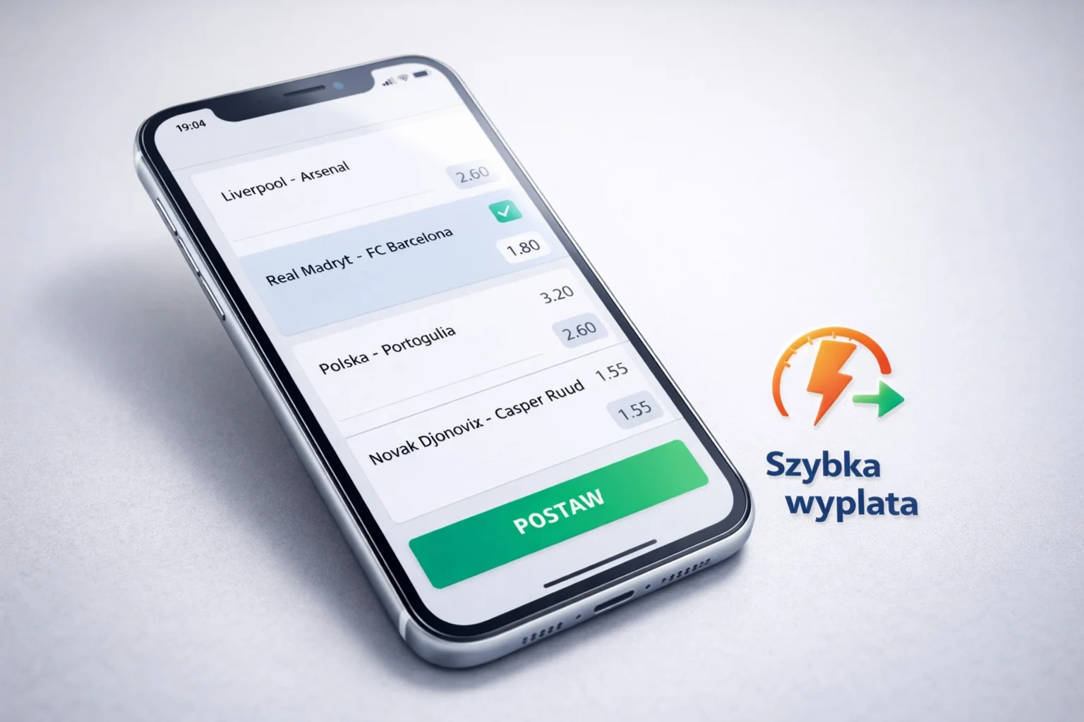 Smartfon z aplikacją STS i symbol szybkich wypłat