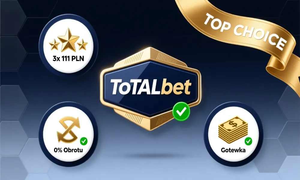 TOTALbet oferta - trzy zakłady bez ryzyka po 111 PLN z cashbackiem bez obrotu
